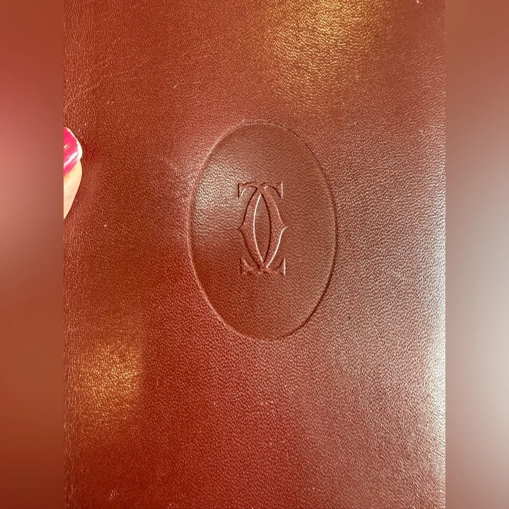 Cartier Burgundy Unisex Long Leather Bifold Wallet